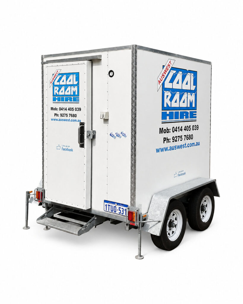 A twin axel larger coolroom available for hire